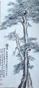 赵青山作品 《挺立》 规格：105cmx48cm